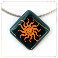 sonne glasschmuck kette designerschmuck