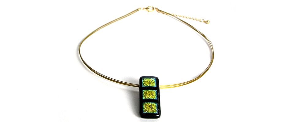 fusingschmuck mit dichroic halskette gold